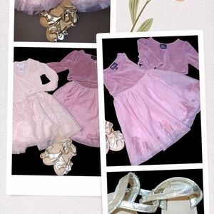 Charming Rose and Cream Girls 3T Glittered. Unicorn Tutu Dress Set